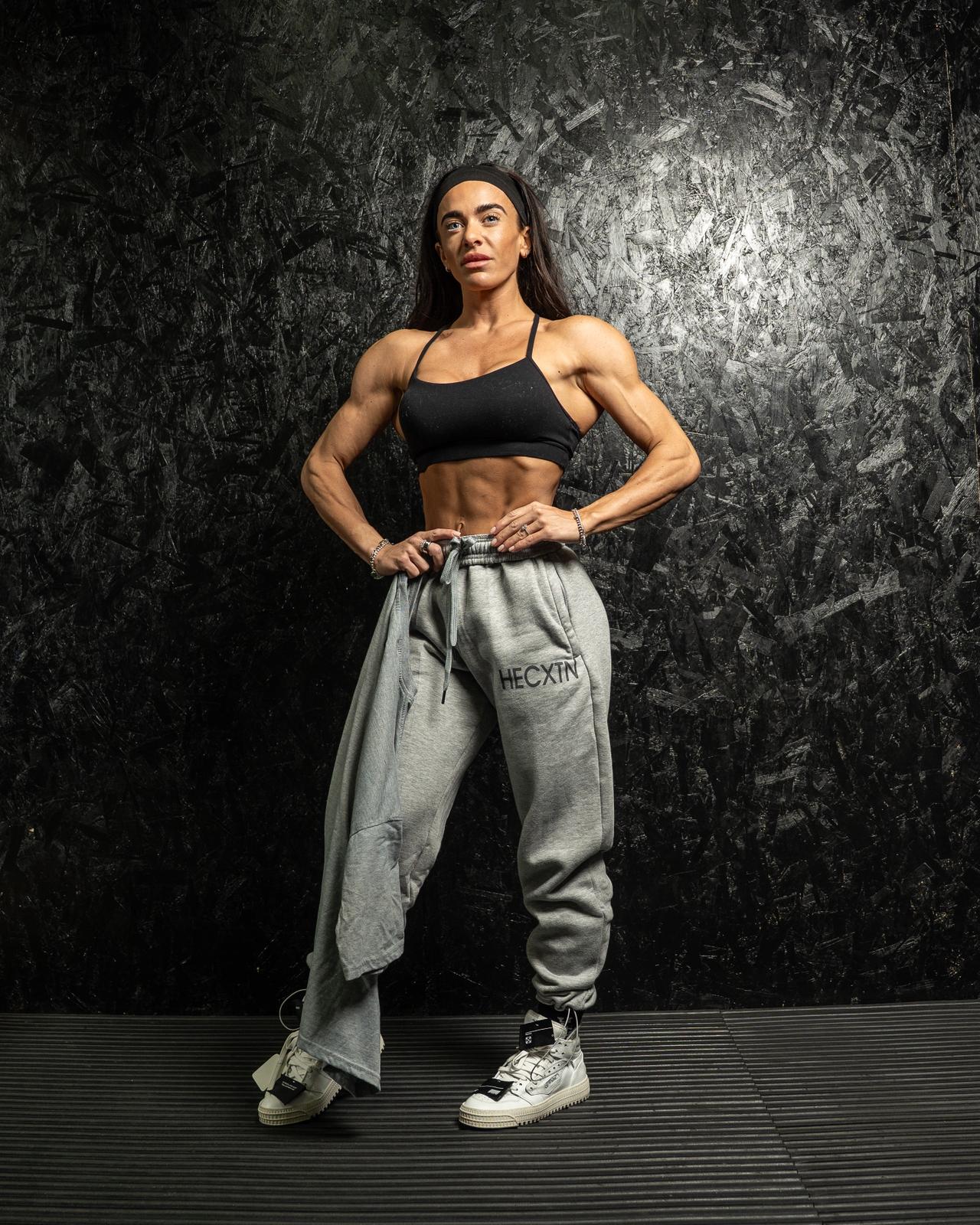 HECXTN Sports Grey Jogger Tracksuit (Relaxed & Cuffed fit) bottoms